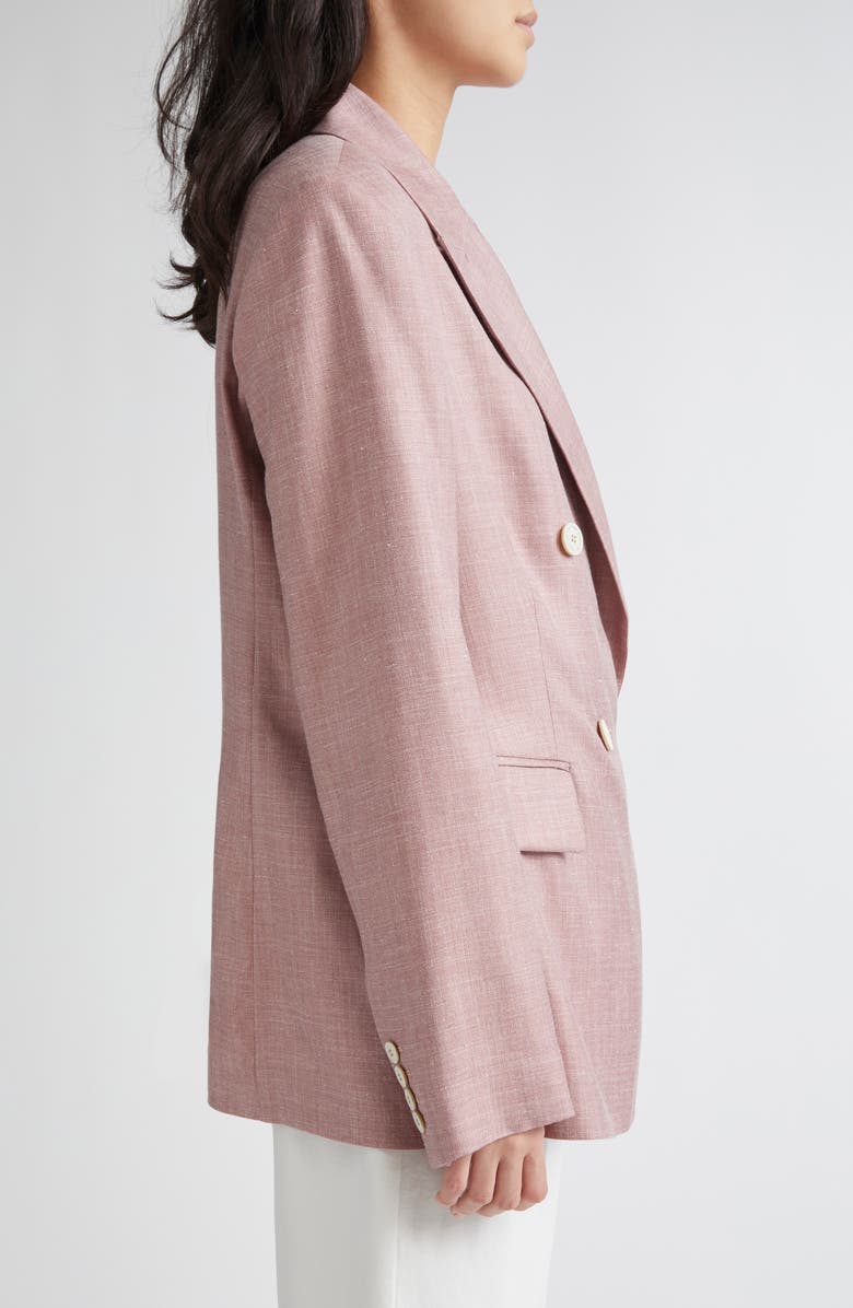 Eleventy Double Breasted Wool Blend Blazer, Alternate, color, Rose