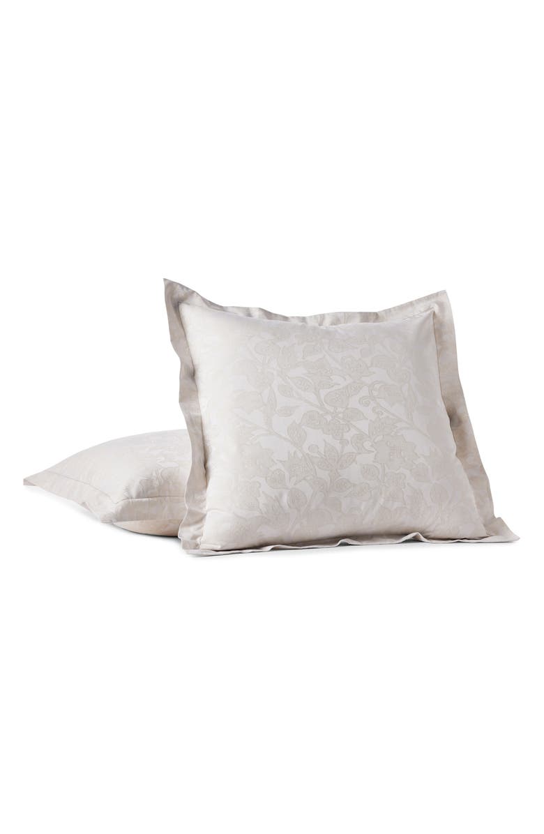 Coyuchi Heritage Jacquard Organic Cotton Sham, Main, color, Alpine White W/ Stone