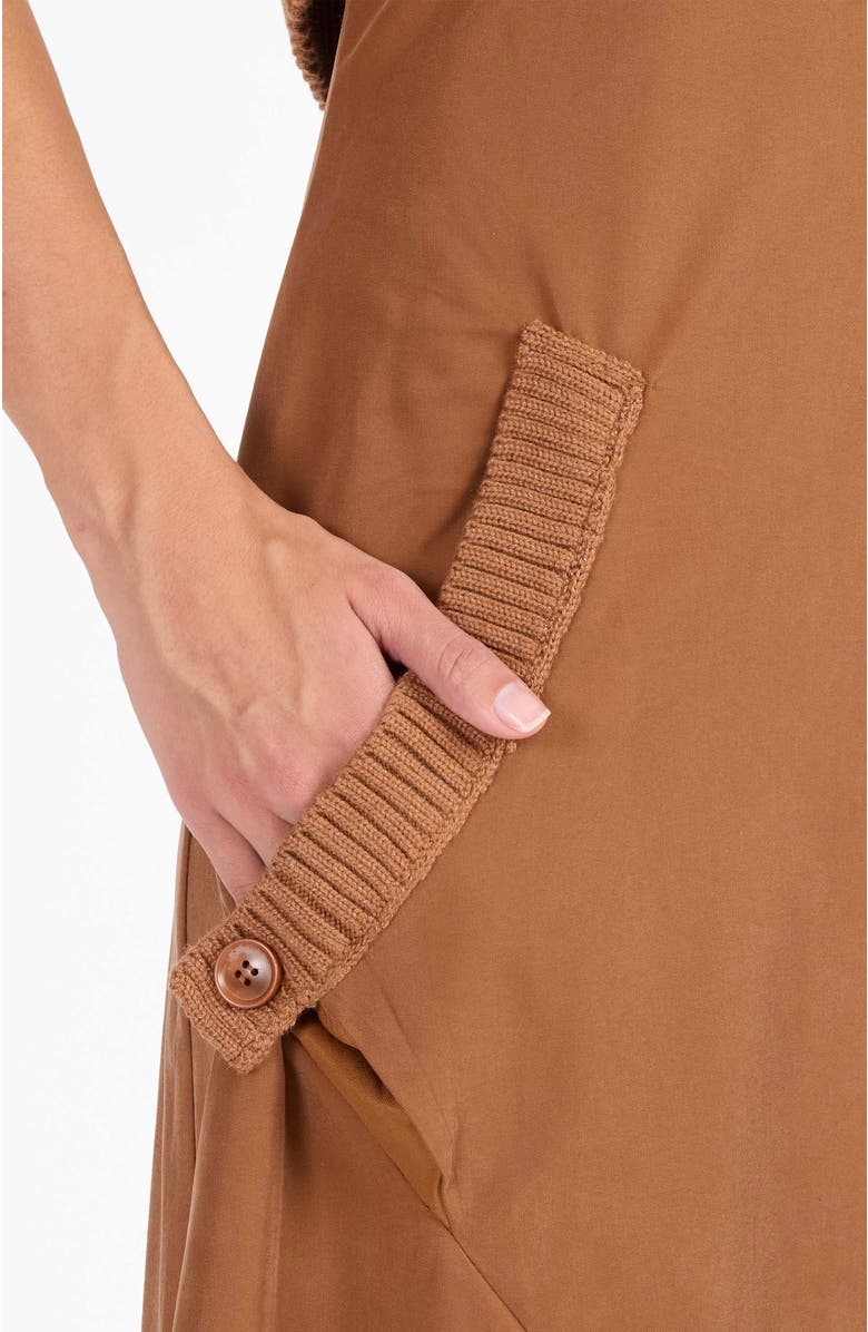 Santorelli Johanna Mix Media Cap Sleeve Midi Dress, Alternate, color, Auburn