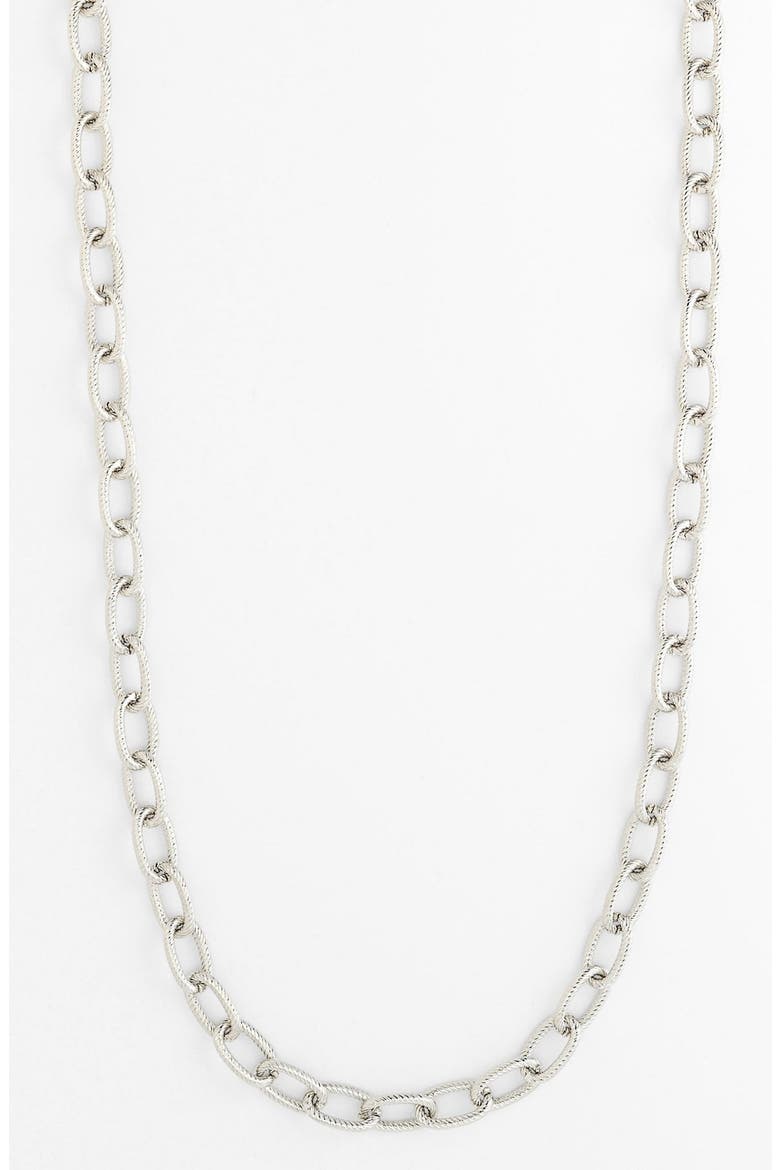 Long Link Necklace, Main, color, SILVER