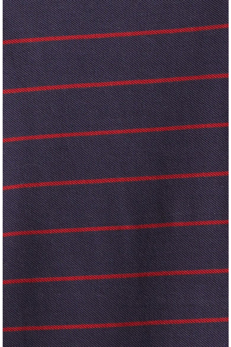 Stripe Long Sleeve Cotton Piqué Polo, Alternate, color, NAVY/ RED