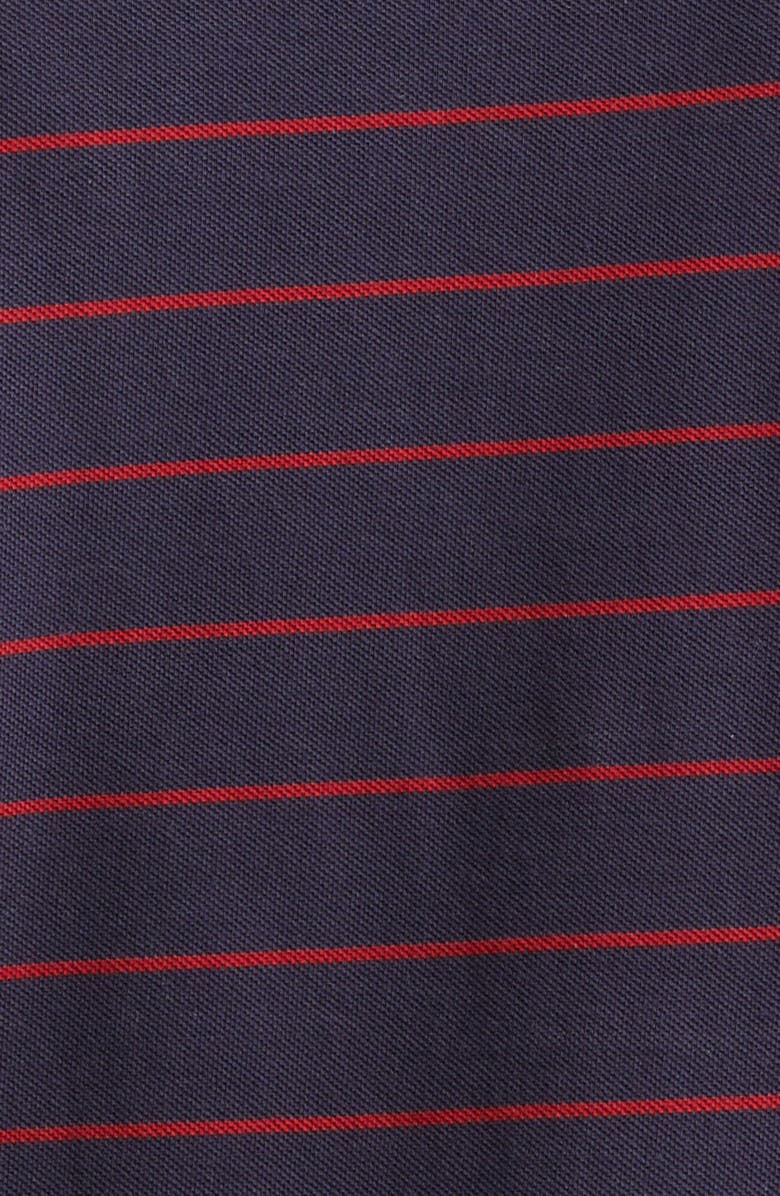 Noah Stripe Long Sleeve Cotton Piqué Polo, Alternate, color, Navy/ Red