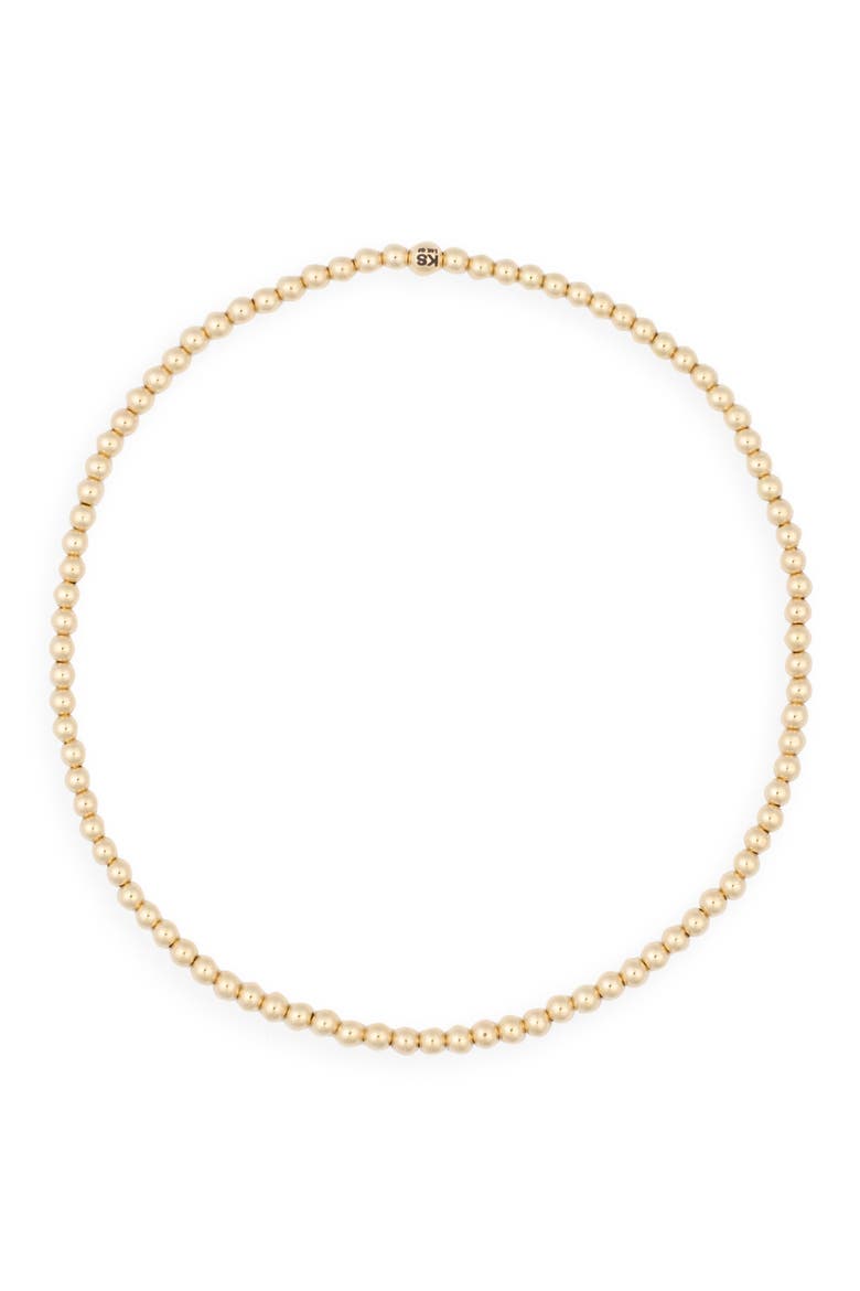 3mm Beaded Stretch Anklet, Main, color, 14K GOLD-FILLED