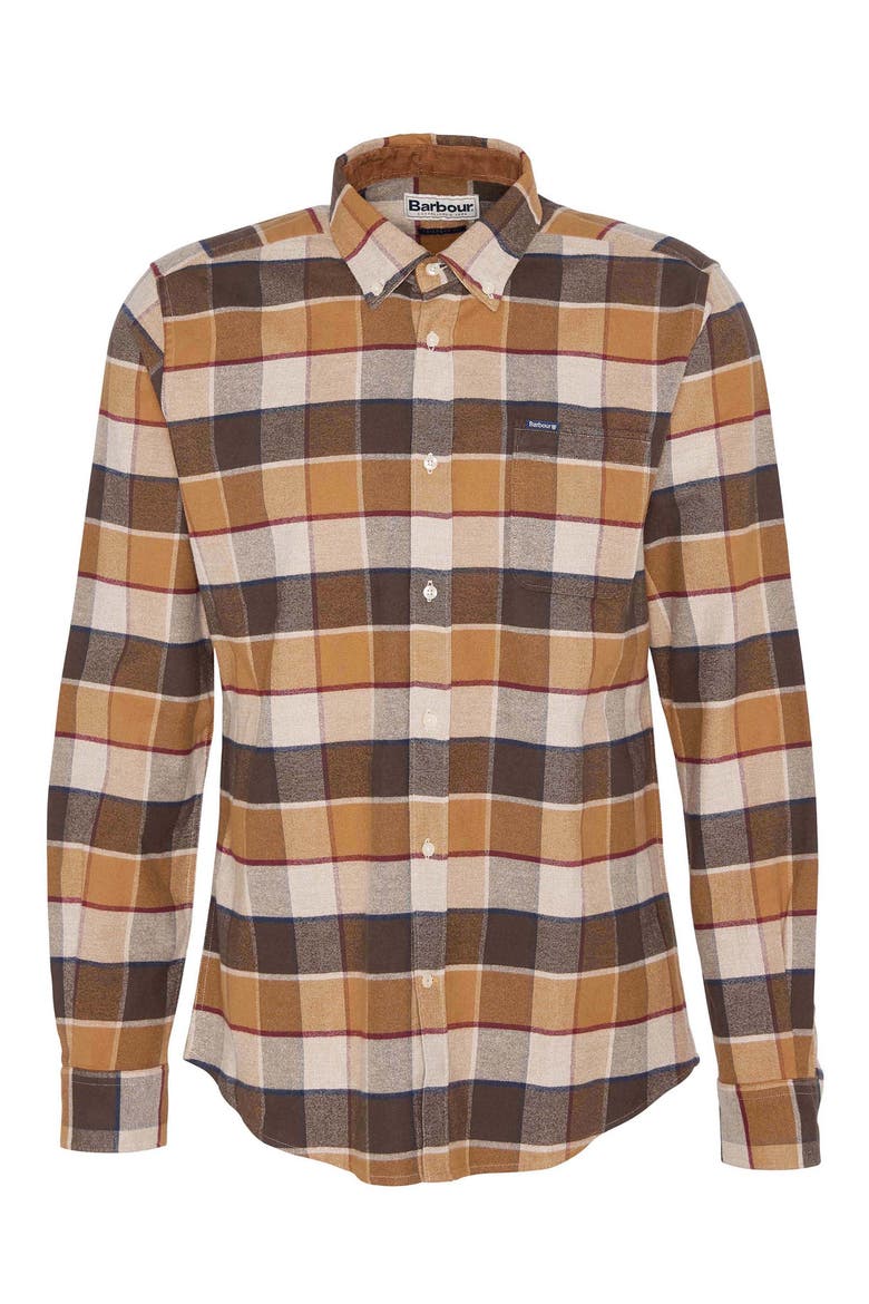 Valley Tailored Fit Check Button-Up Shirt, Alternate, color, BROWN