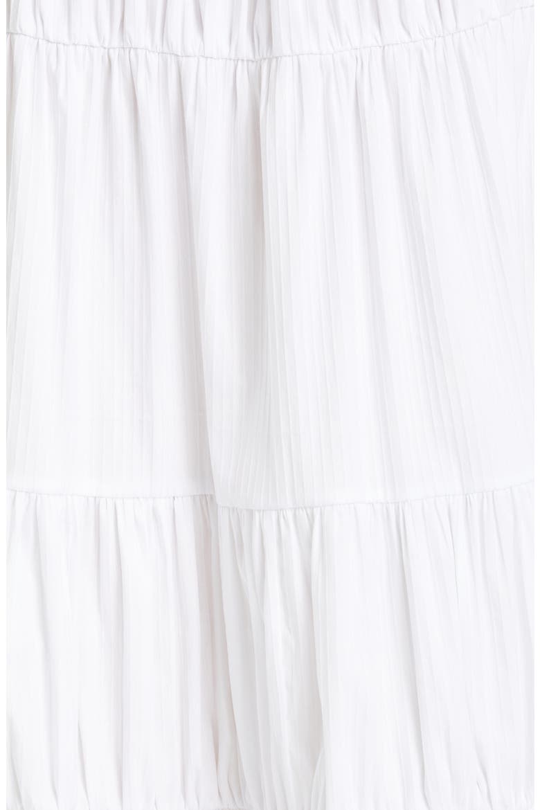 Smocked Cotton Blend Midi Dress, Alternate, color, WHITE