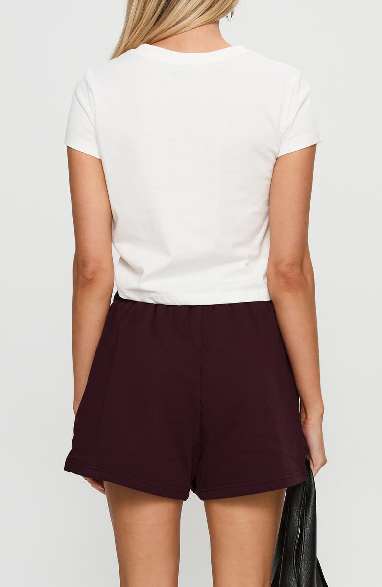 Princess Polly All Day Wine Cotton Sweat Shorts, Alternate, color, 