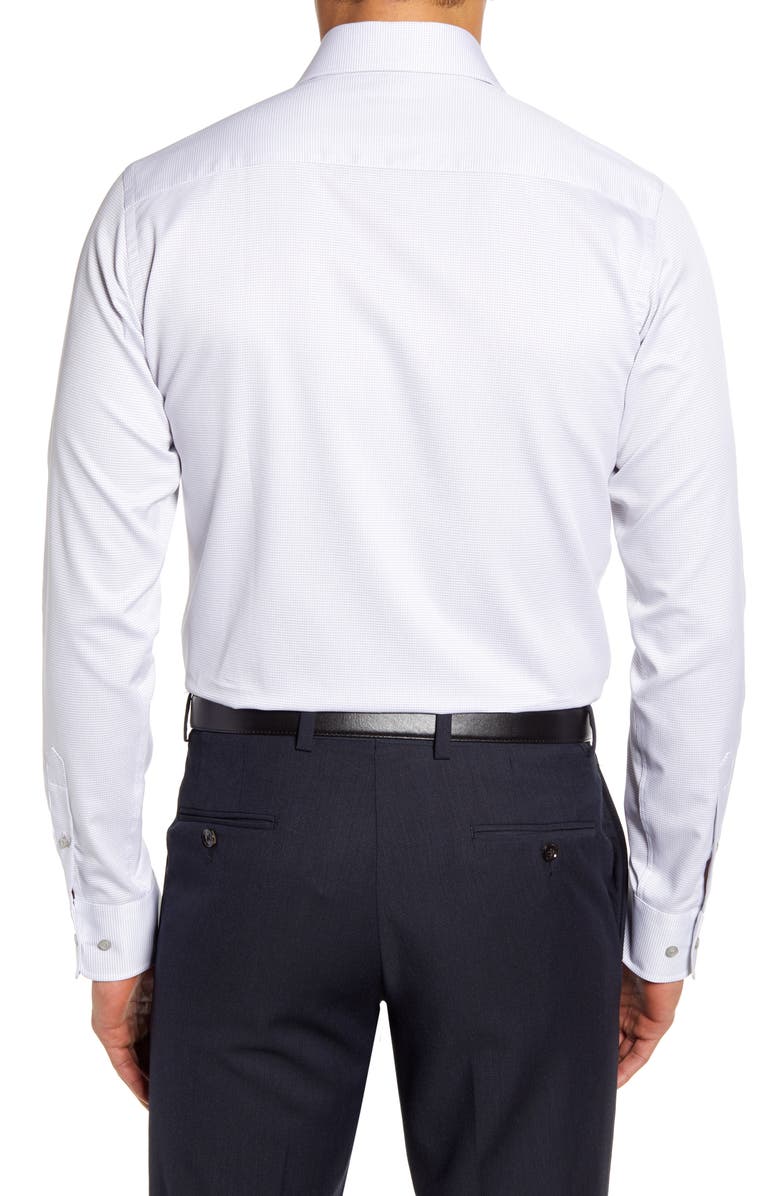 David Donahue Slim Fit Micro Print Dress Shirt, Alternate, color,