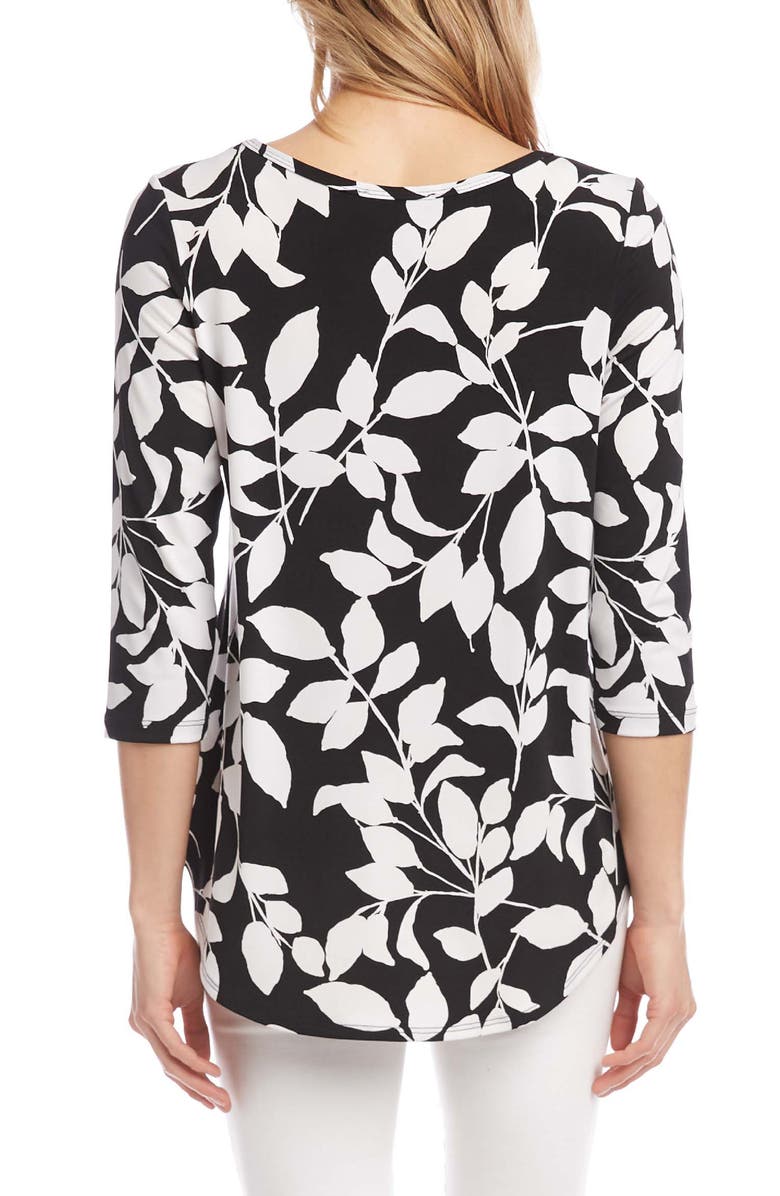 Karen Kane Leaf Shadows Shirttail Top, Alternate, color,