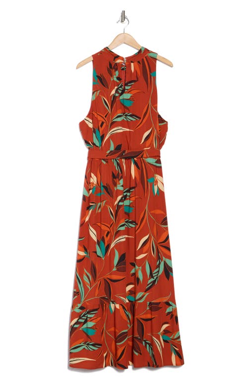 Dr2 By Daniel Rainn Floral Sleeveless Tiered Maxi Dress In Red