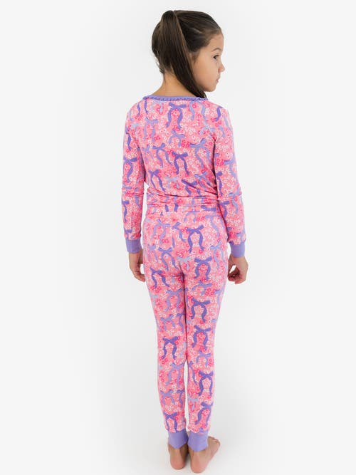 Rufflebutts Girls Softsnooze Ruffle Long Sleeve Pajama Set In Pink