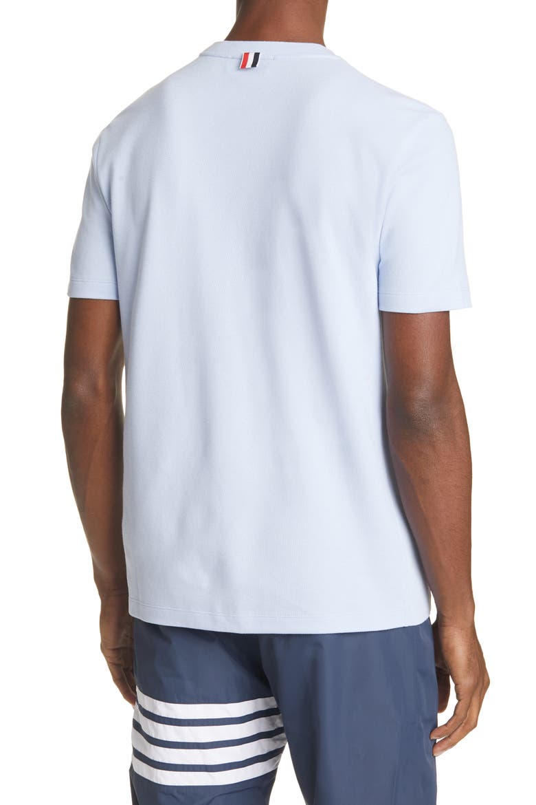 4-Bar Back Stripe Piqué T-Shirt, Alternate, color, LIGHT BLUE