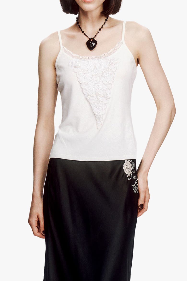Deco Tees Camisole, Main, color, WHITE