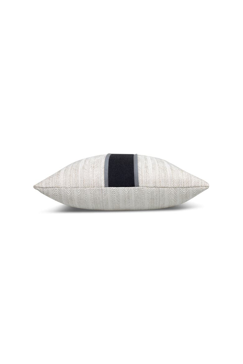 Meridian Center Band Indoor & Outdoor Woven Accent Pillow & Insert, Alternate, color, Pebble