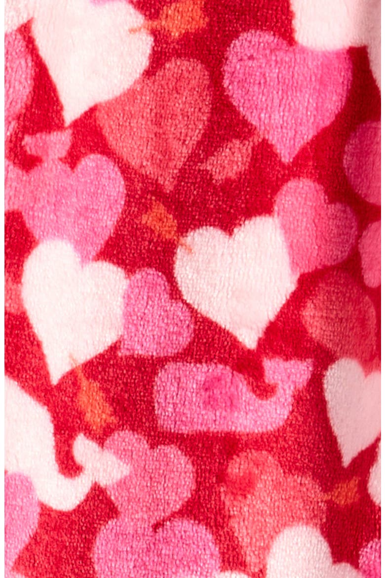 Kids' Print Fleece Sleep Pants, Alternate, color, HEARTS RED VELVET