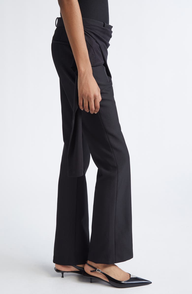 Coperni Wrap Detail Jersey Bootcut Trousers, Alternate, color, Black