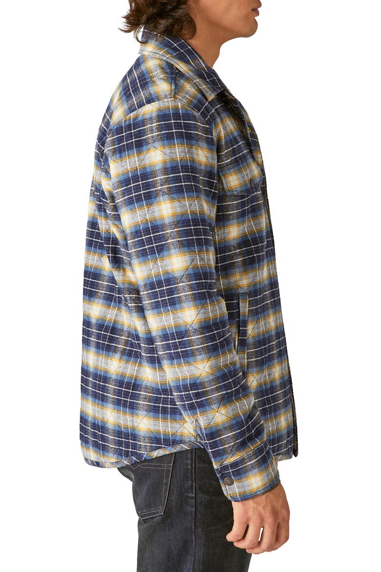 Plaid Quilted Flannel Shirt Jacket, Alternate, color, NAVY PLAID