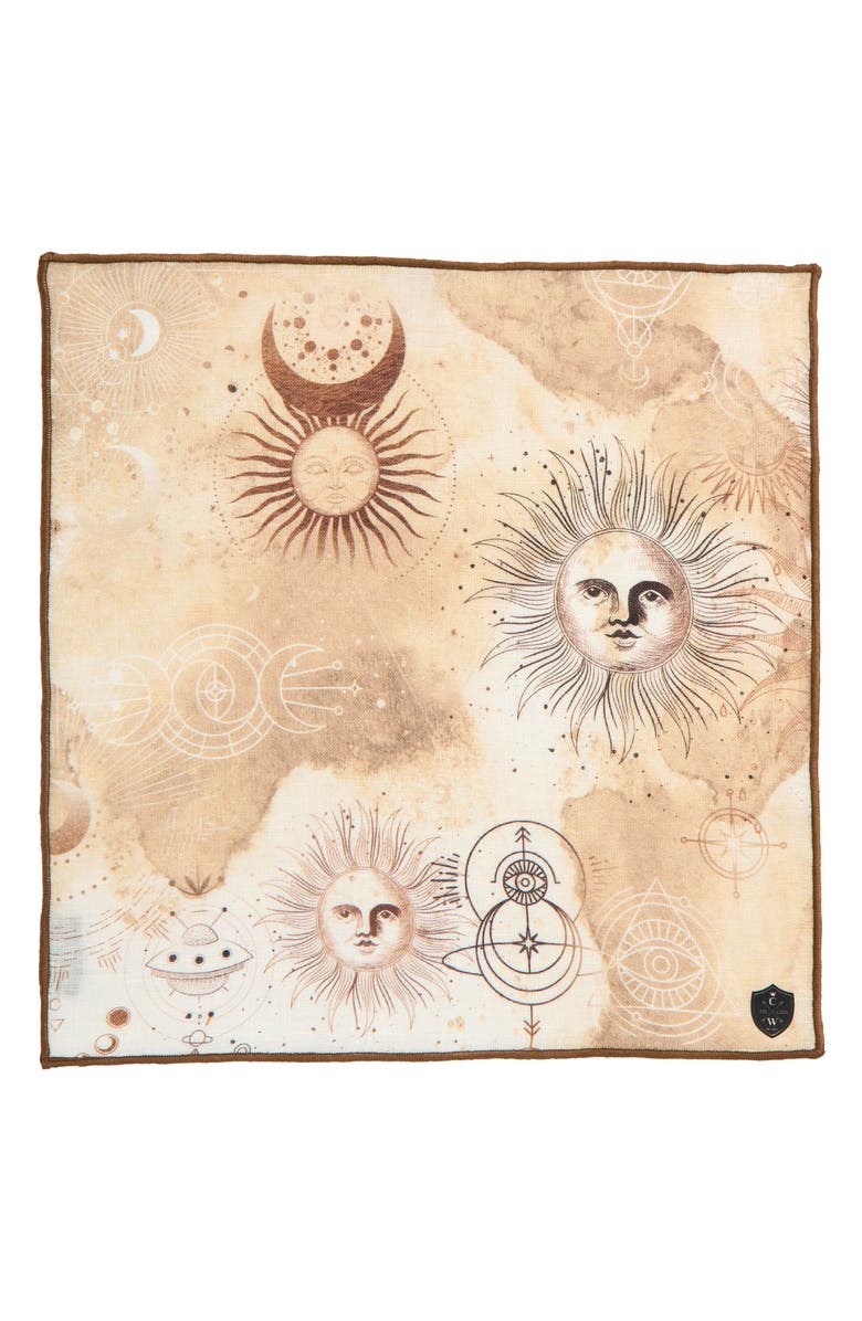 CLIFTON WILSON Arcane Linen Pocket Square, Alternate, color, Beige