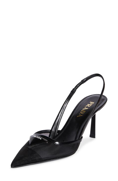 Fashion prada black slingbacks