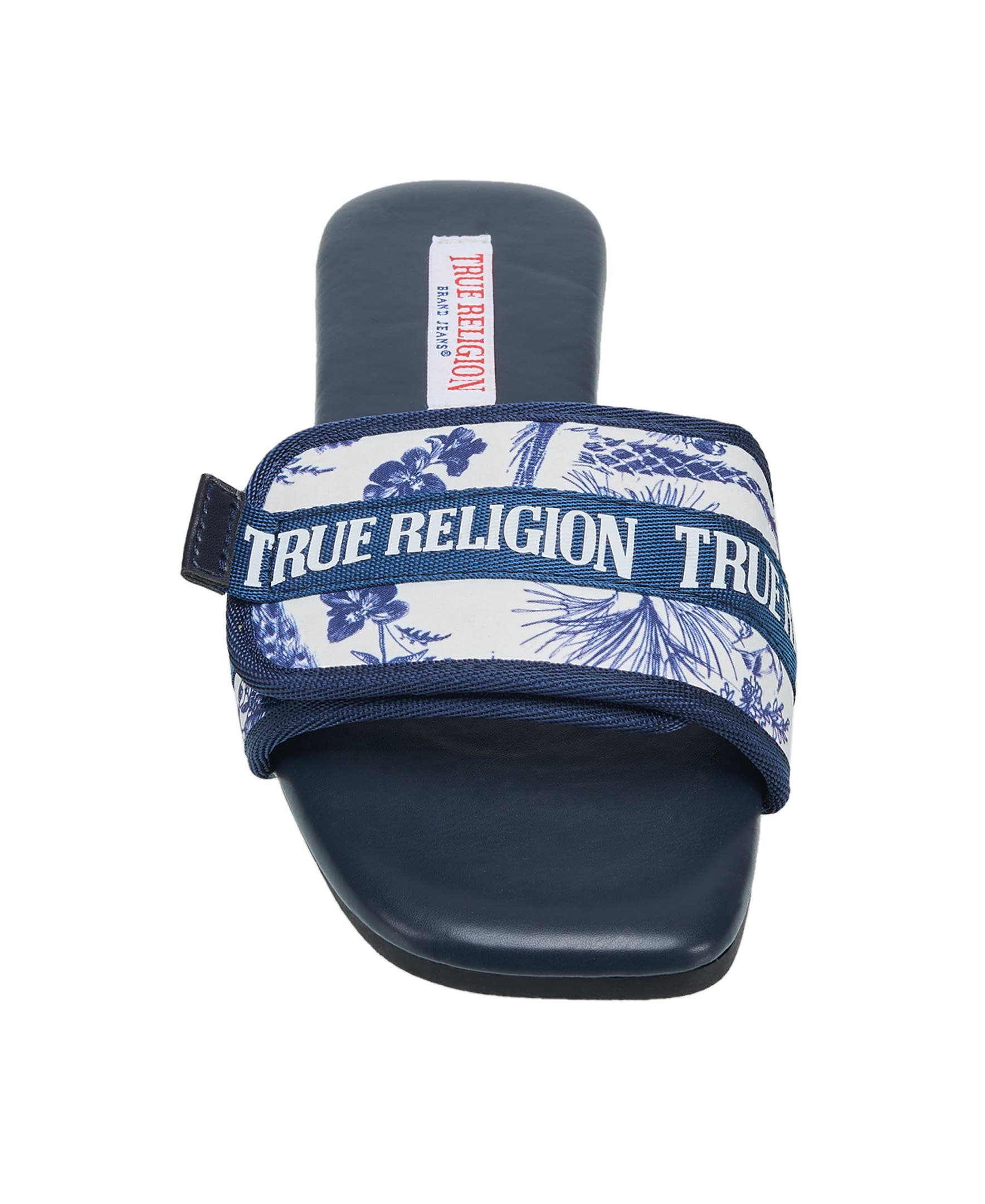 True Religion Missy Logo Adjustable Sandal, Alternate, color, Blue