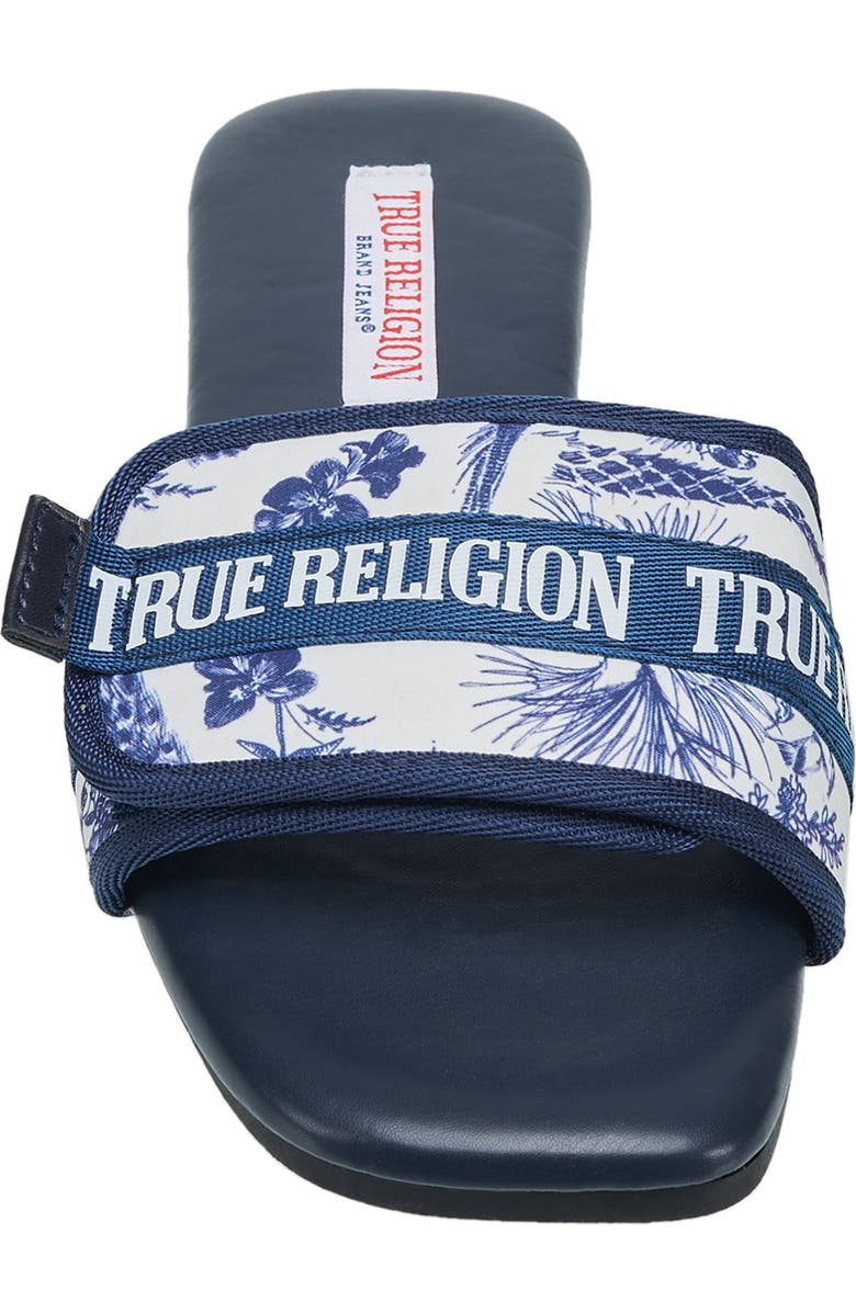 True Religion Missy Logo Adjustable Sandal, Alternate, color, Blue