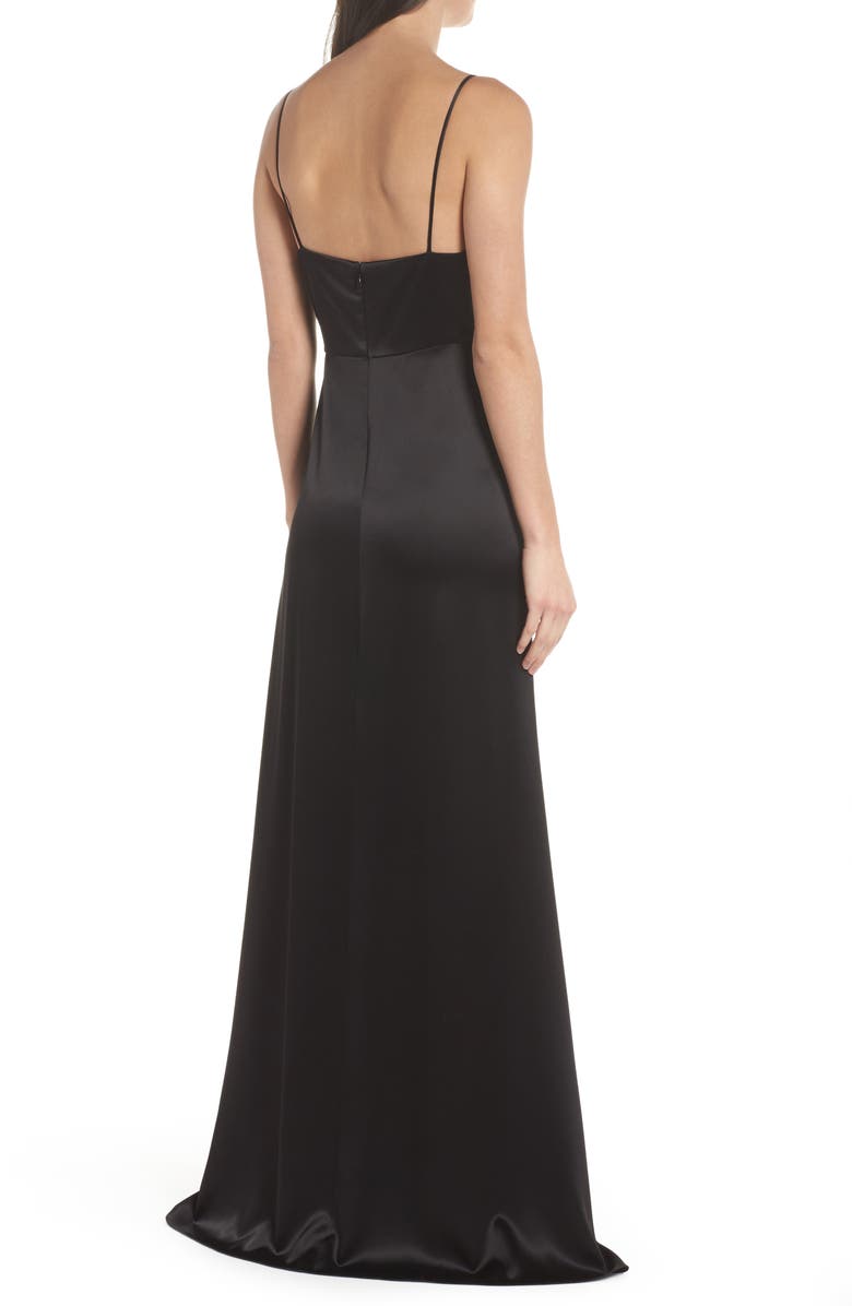Jill Jill Stuart Faux Wrap Satin Gown, Alternate, color, 