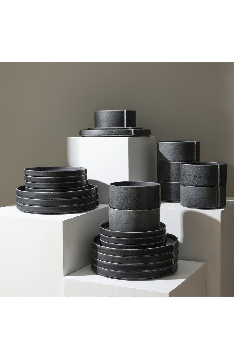 Stone Lain Bao Stoneware 12-Piece Dinnerware Set, Alternate, color, Charcoal