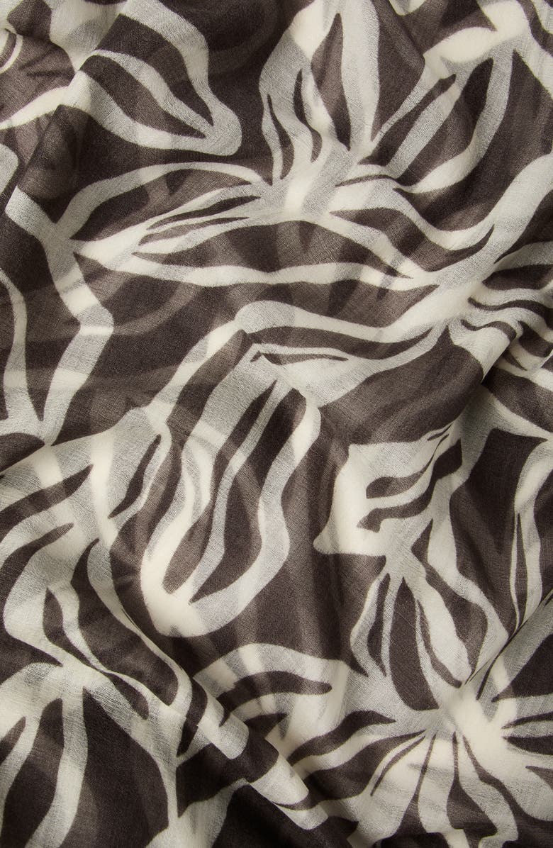 Brunello Cucinelli Flower Print scarf, Alternate, color, Cocoa