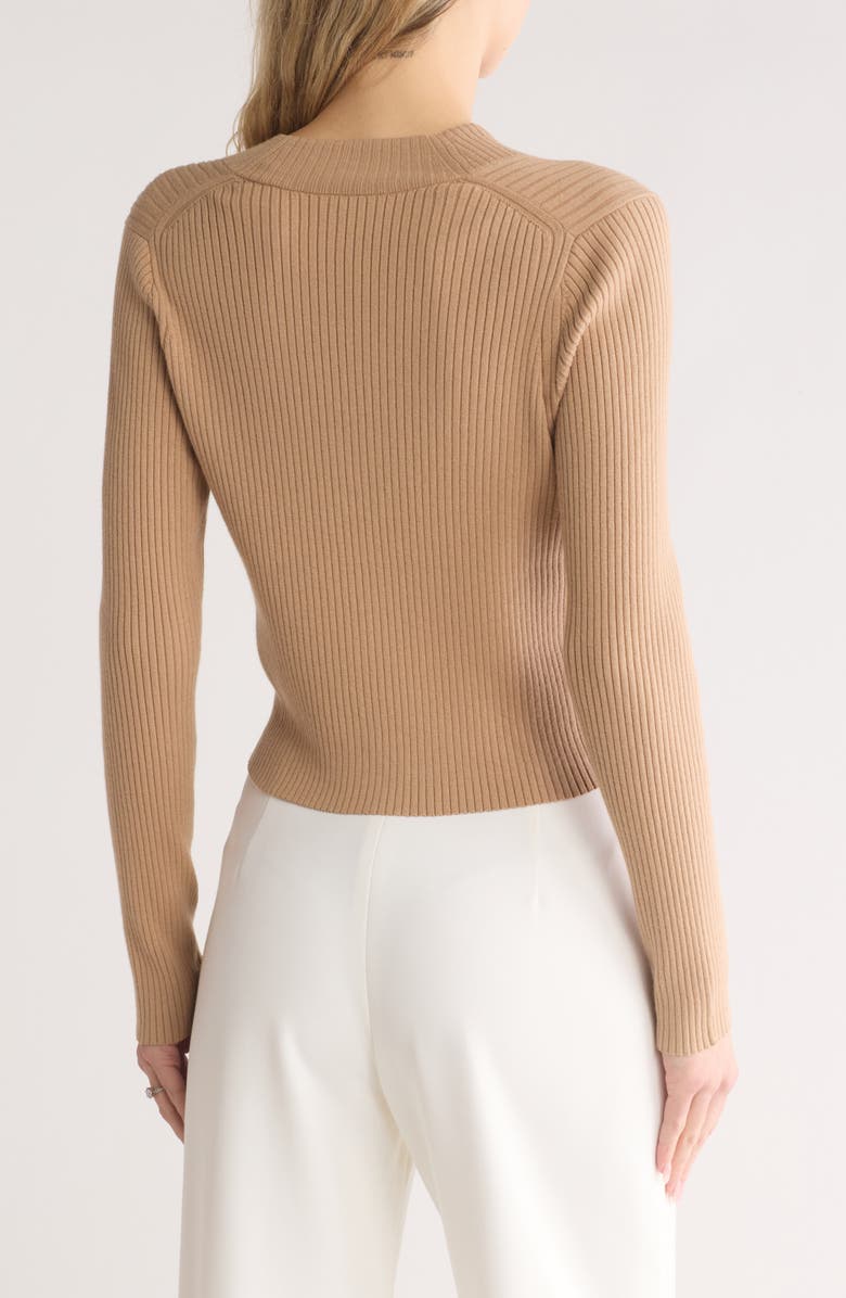 Vince Rib Cardigan, Alternate, color, Dk Camel