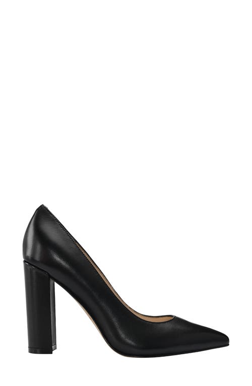 Marc Fisher Ltd Abilene Leather Block-heel Pumps In Black Leather