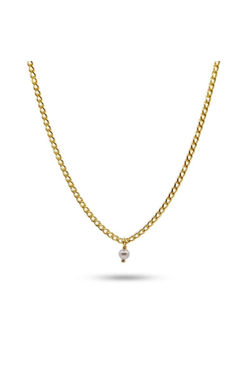 Capri Pearl & Gold Filled Charm Necklace, Main, color, Gold