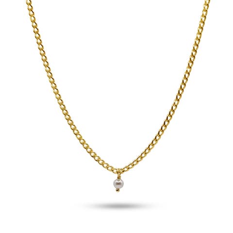 Capri Pearl & Gold Filled Charm Necklace