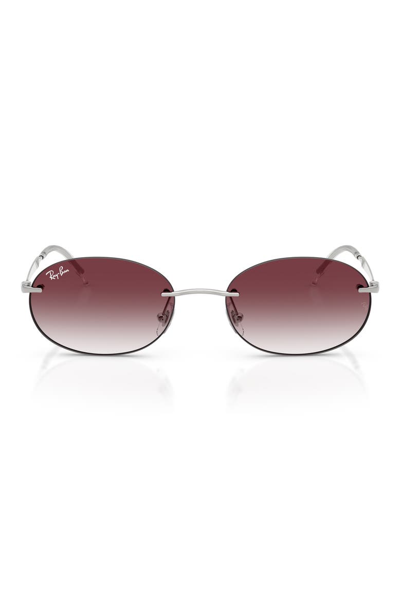 54mm Gradient Oval Sunglasses, Main, color, SILVER / CLEAR DARK VIOLET