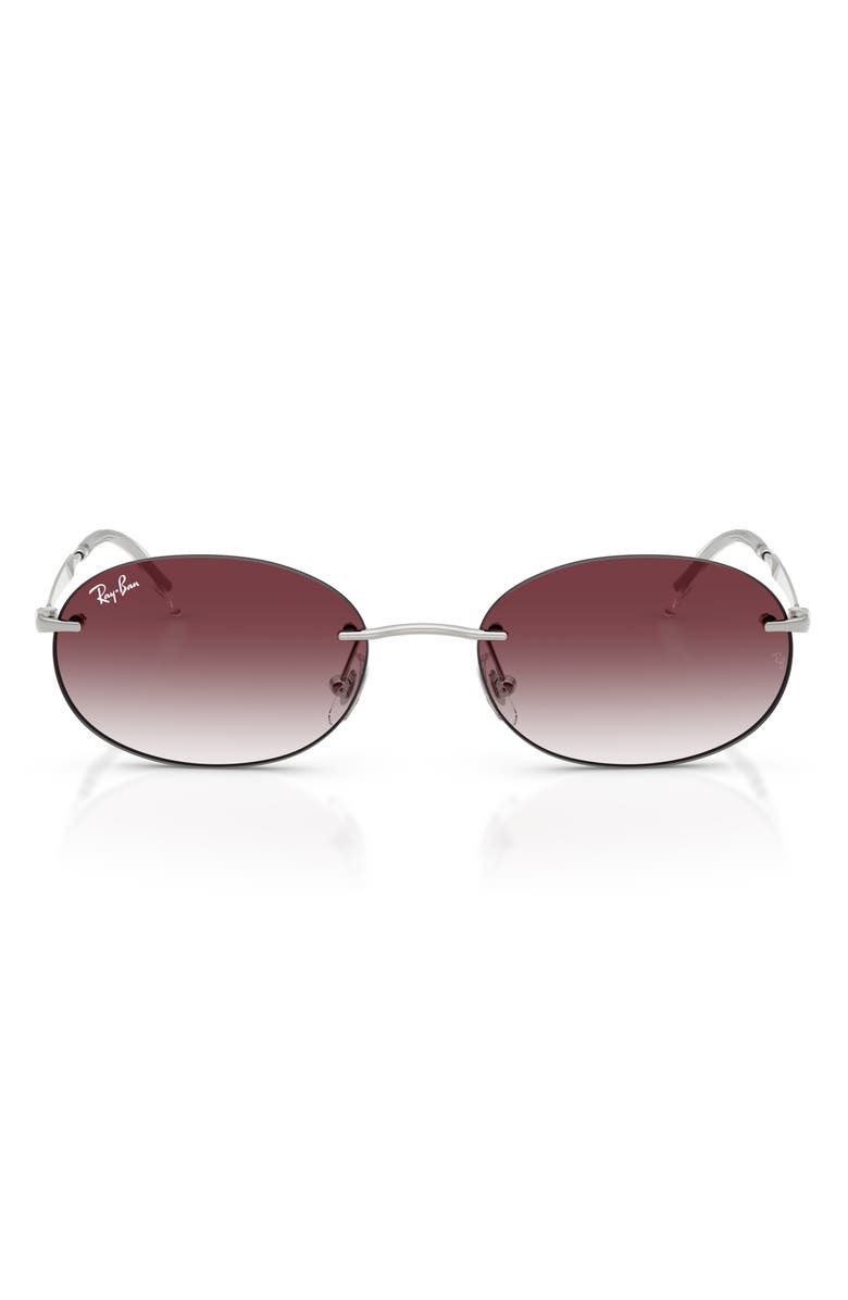 Ray-Ban 54mm Gradient Oval Sunglasses, Main, color, Silver / Clear Dark Violet