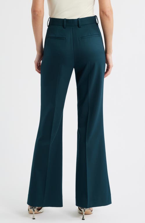 Reiss Jade Pintuck Flare-leg Trousers In Blue