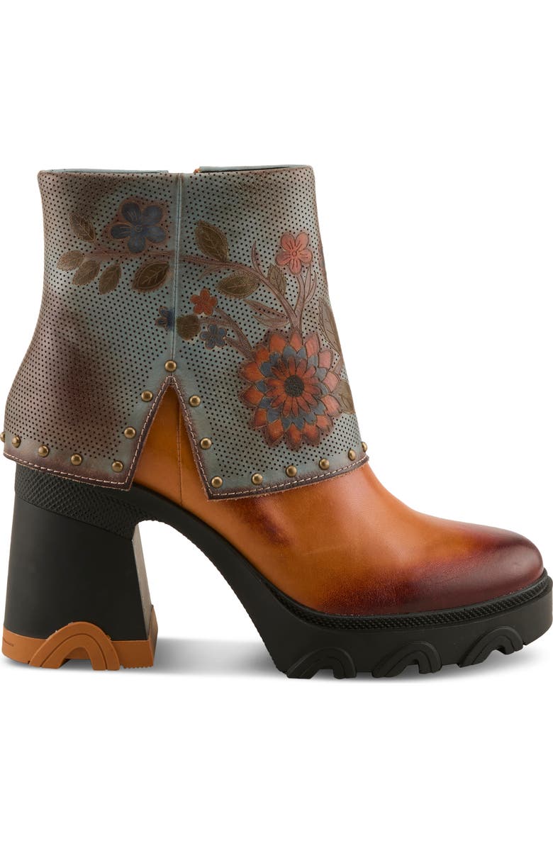 L'Artiste by Spring Step Carizma Foldover Shaft Platform Bootie, Alternate, color, Camel Multi