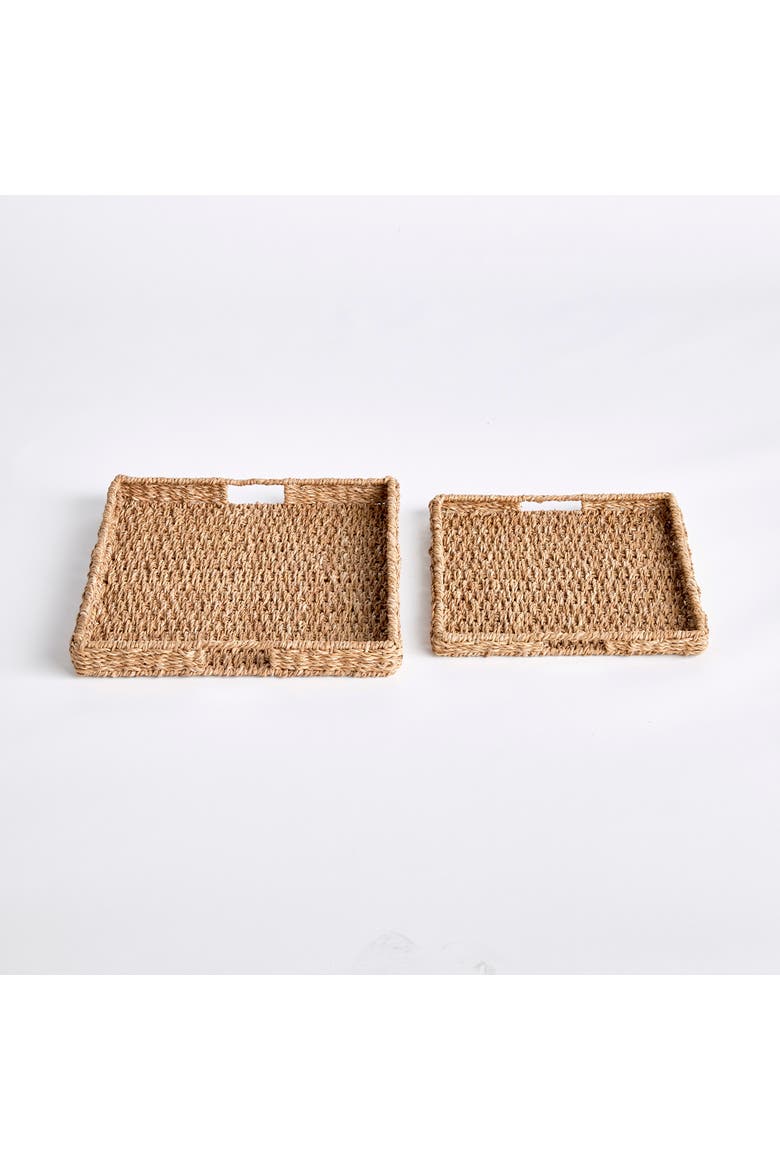 Seagrass Rectangular Trays St/2, Alternate, color, Brown