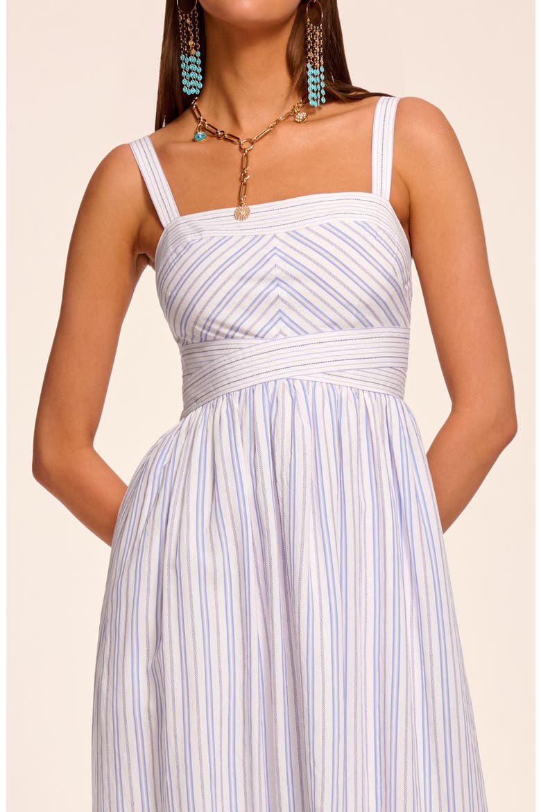 Nadia Sleeveless Asymmetric Sundress, Alternate, color, BLUE STRIPE COMBO