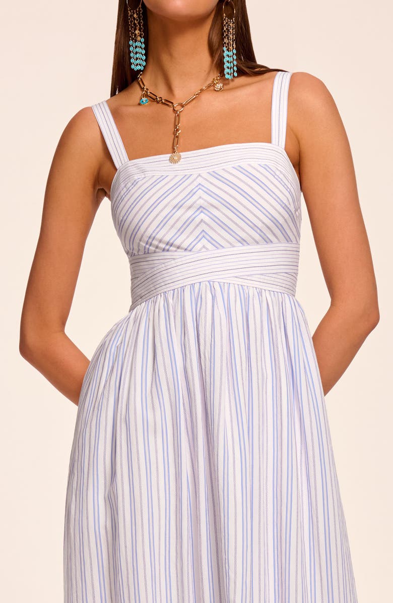 Ramy Brook Nadia Sleeveless Asymmetric Sundress, Alternate, color, Blue Stripe Combo