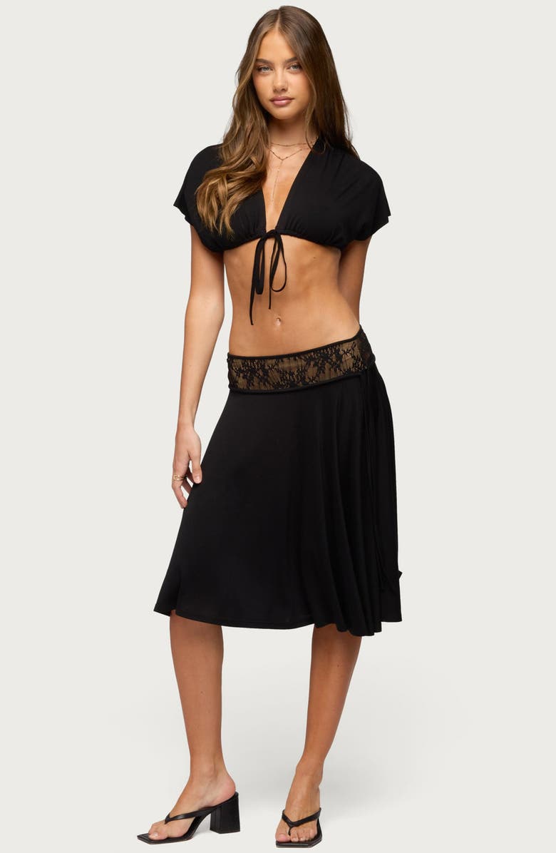 EDIKTED Winonah Lace Waistband A-Line Skirt, Alternate, color,