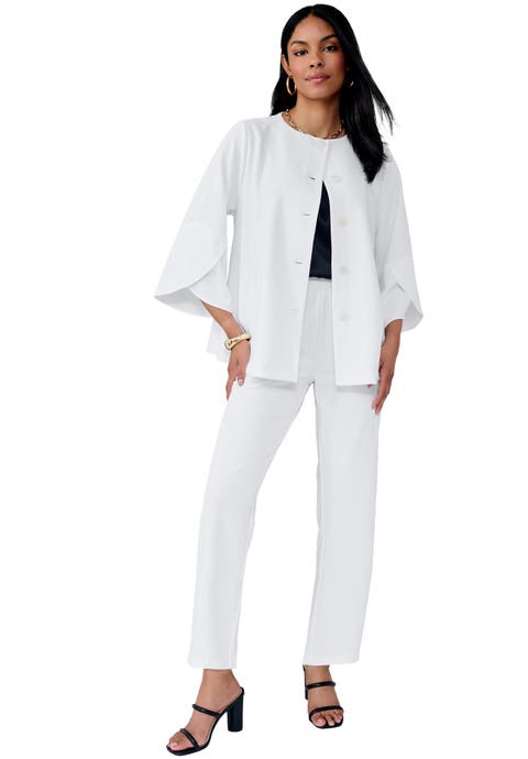 Stretch Knit Crepe Bell Sleeve 2-Piece Set (Plus)