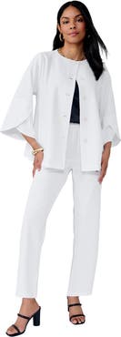 Jessica London Stretch Knit Crepe Bell Sleeve 2-Piece Set