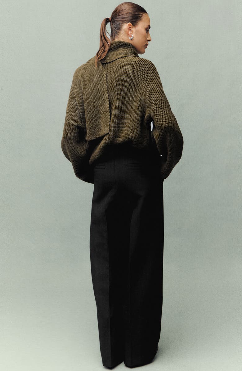 MANGO Pleated Zip Pants, Alternate, color, Black