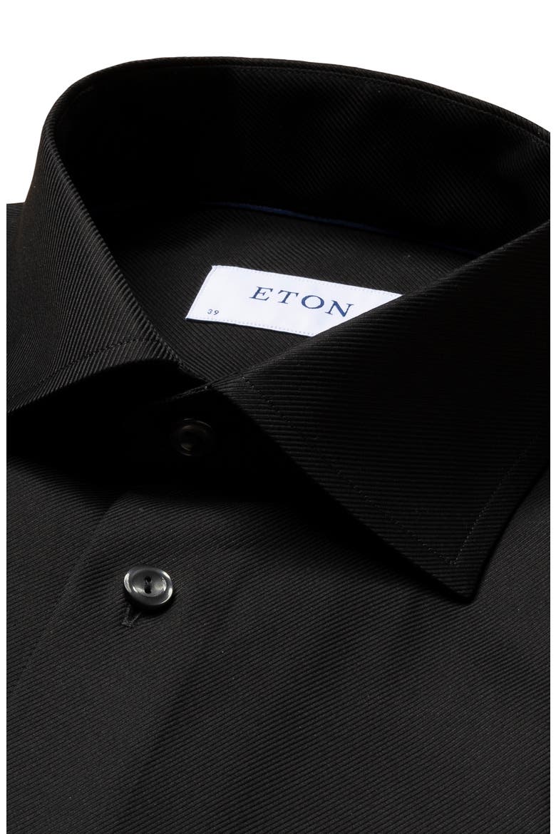 Contemporary Fit Diagonal Weave Dress Shirt, Alternate, color, BLACK