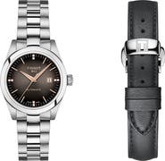 Tissot T-My Diamond Automatic Bracelet Watch & Leather Strap Gift Set, 29.3mm