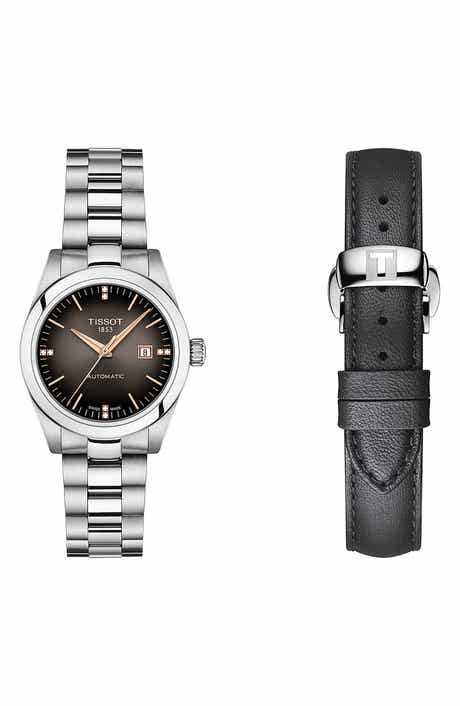 Tissot T-My Diamond Automatic Bracelet Watch & Leather Strap Gift Set, 29.3mm
