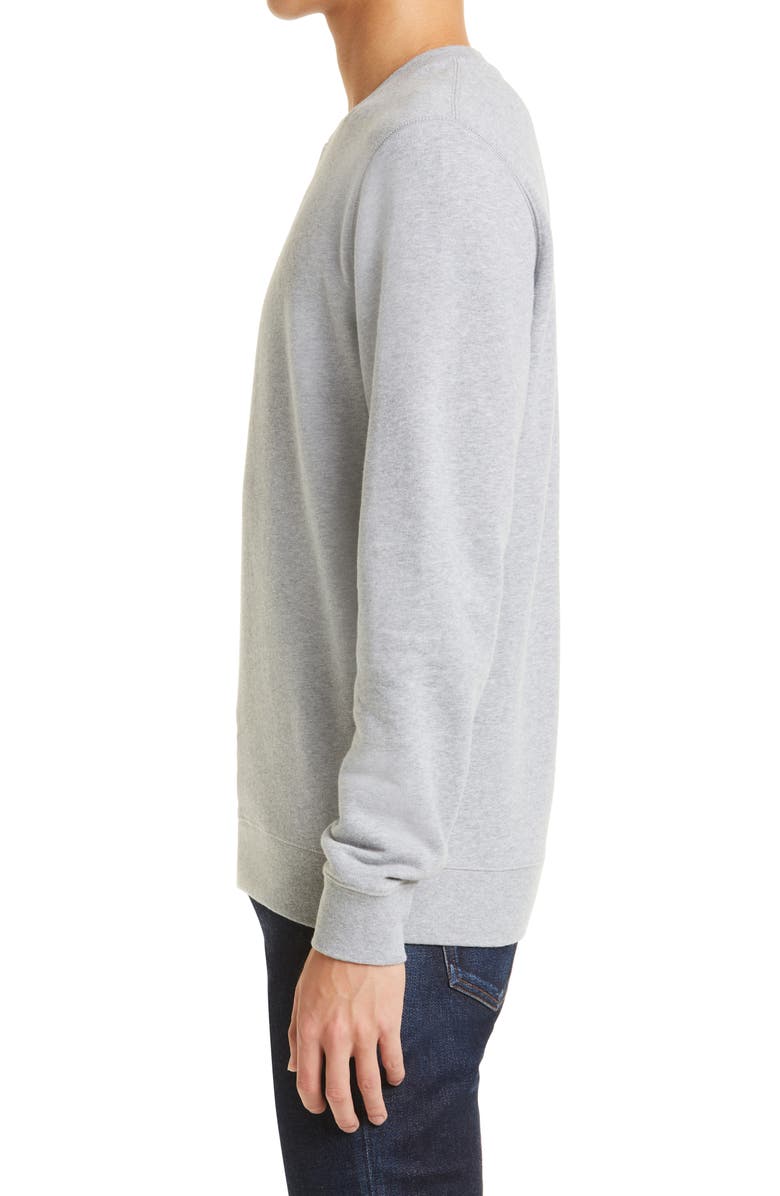 Sunspel Men's Cotton French Terry Sweatshirt, Alternate, color, Grey Melange