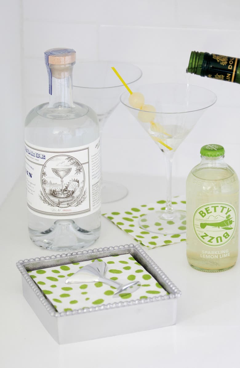 Mariposa Beaded Napkin Box Set, Alternate, color, Silver