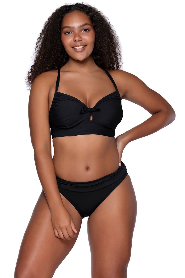 Colette Bralette Bikini Swimsuit Top - D Cup, Alternate, color, Black