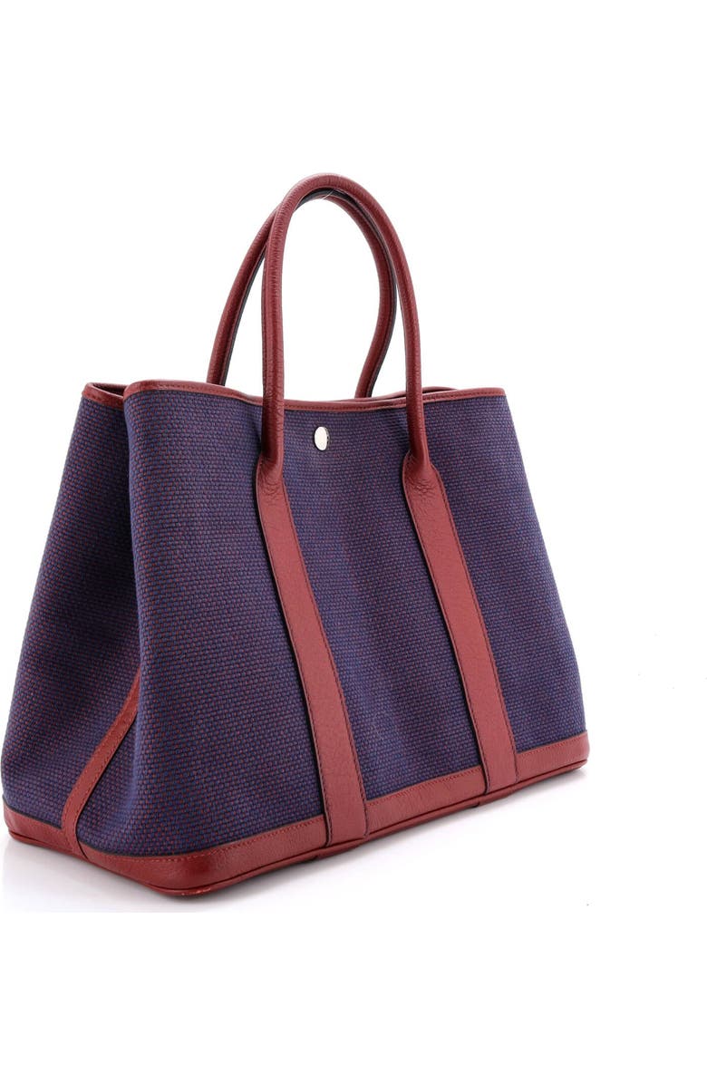 Pre-Owned Hermes Garden Party Tote Toile and Leather 36, Alternate, color, Bleu Saphir