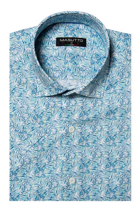 Bari Print Button-Up Short Sleeve Shirt